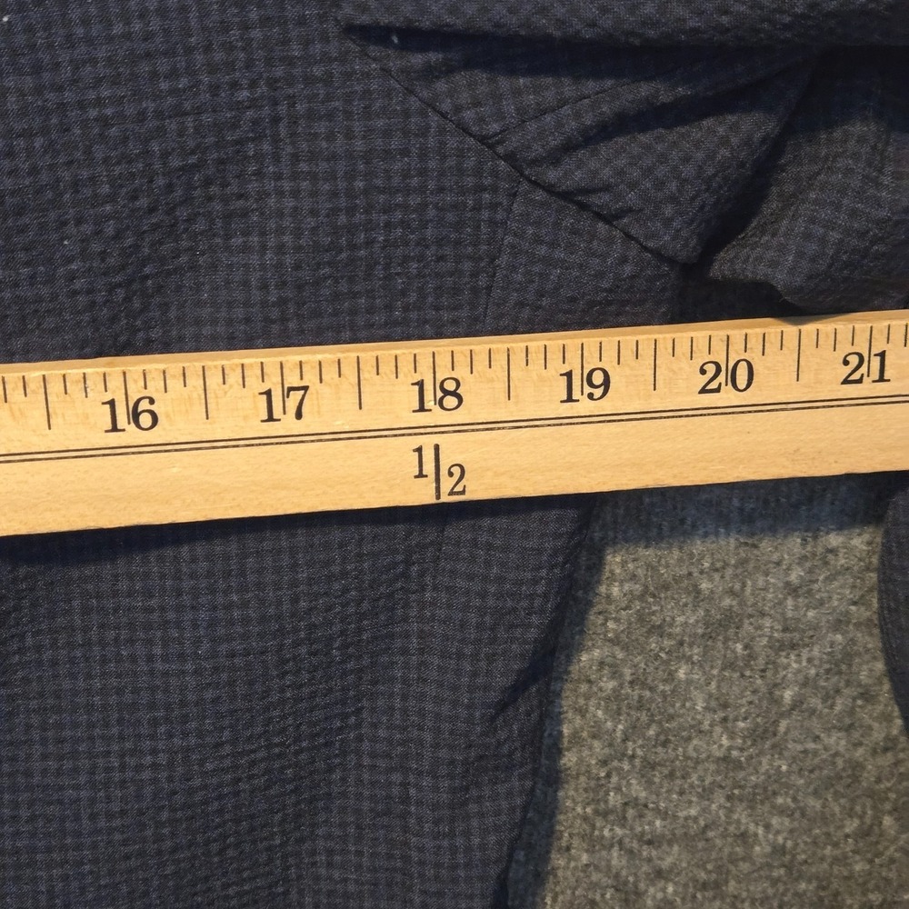 Banana Republic Blazer Mens 38R Blue Slim Fit Performance Wool Seersucker Check - Picture 7 of 12
